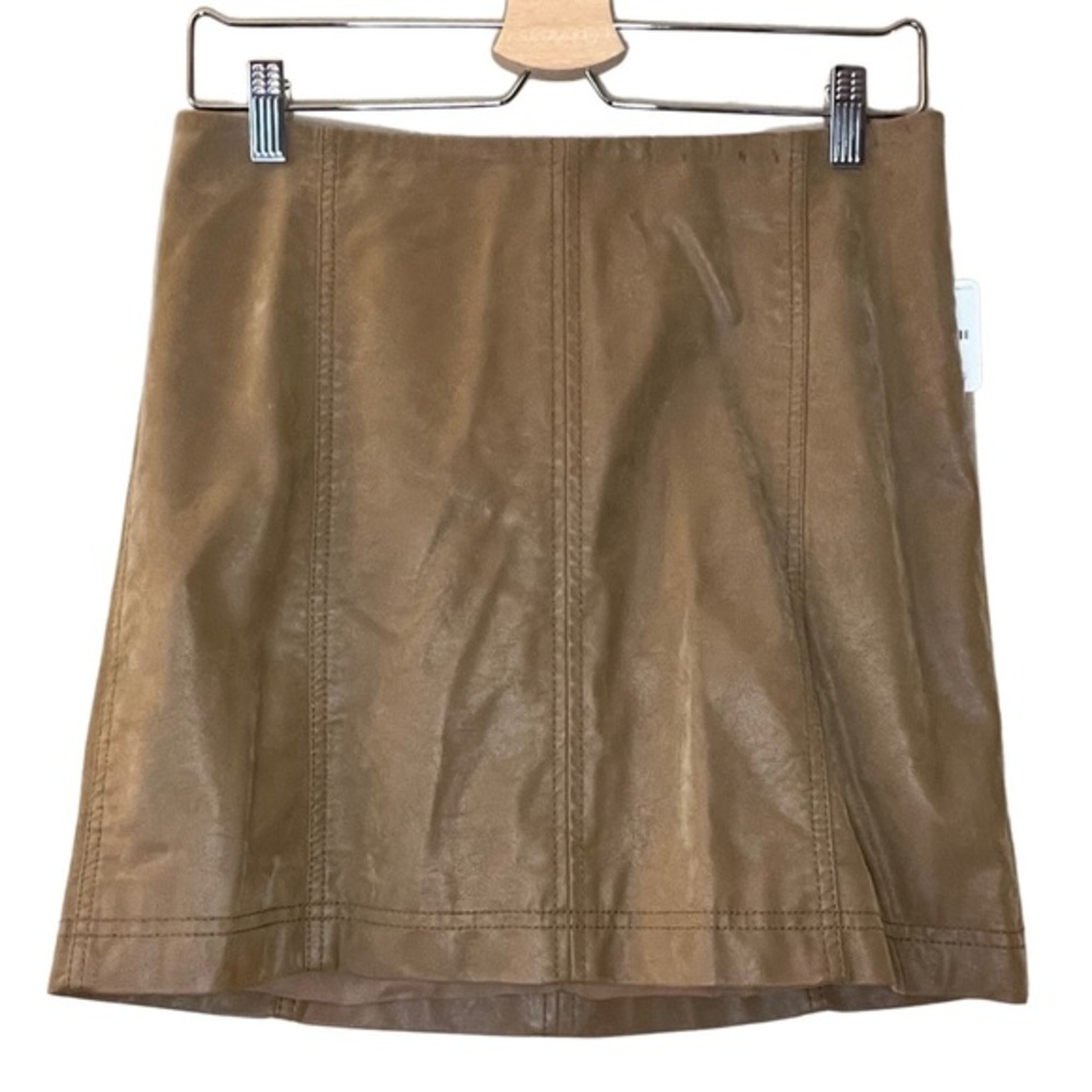 Free People Taupe Vegan Suede Mini Skirt